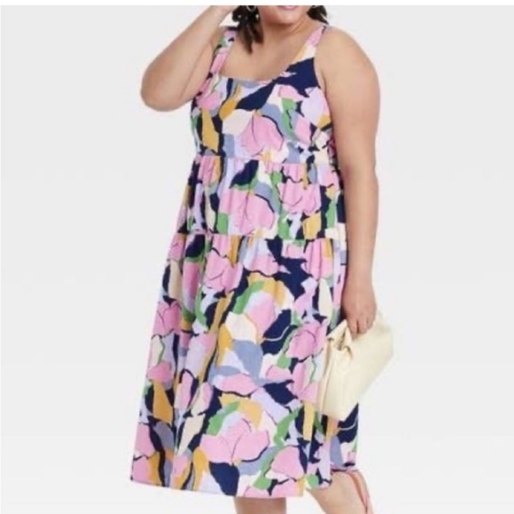 Ava & Viv Dresses & Skirts - Ava & Viv Multi-Color “Cut Paper” Sleeveless Sun Dress Size 1XL
